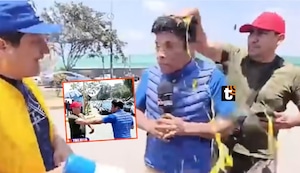 ¡Ocurrió EN VIVO! Trabajador lanza huevo a periodista en Trujillo y se fueron a las manos