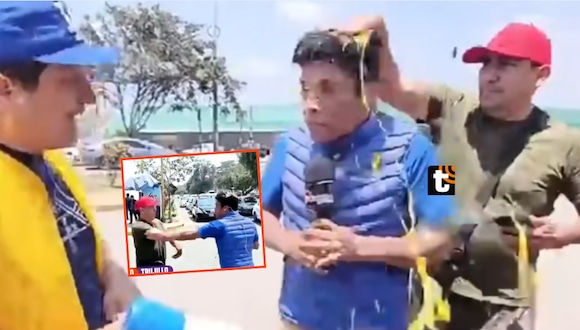 TROME - Trabajador lanza huevo a periodista en Trujillo y se fueron a las manos