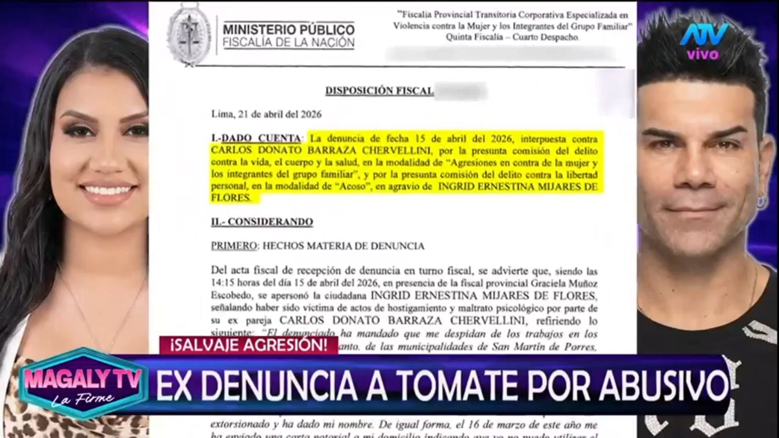 Denuncia contra Tomate Barraza. Foto: ATV