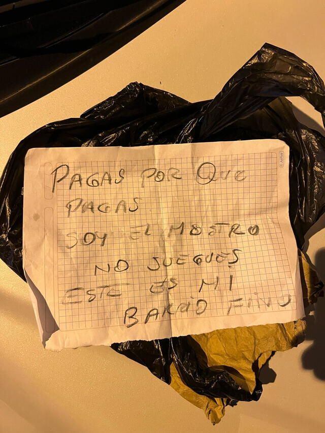 Mensaje extorsivo en Comas. Foto: La República