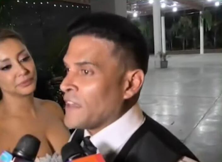 Christian Domínguez y Karla Tarazona brindaron declaraciones sobre su boda en Huaral. (Magaly Tv)