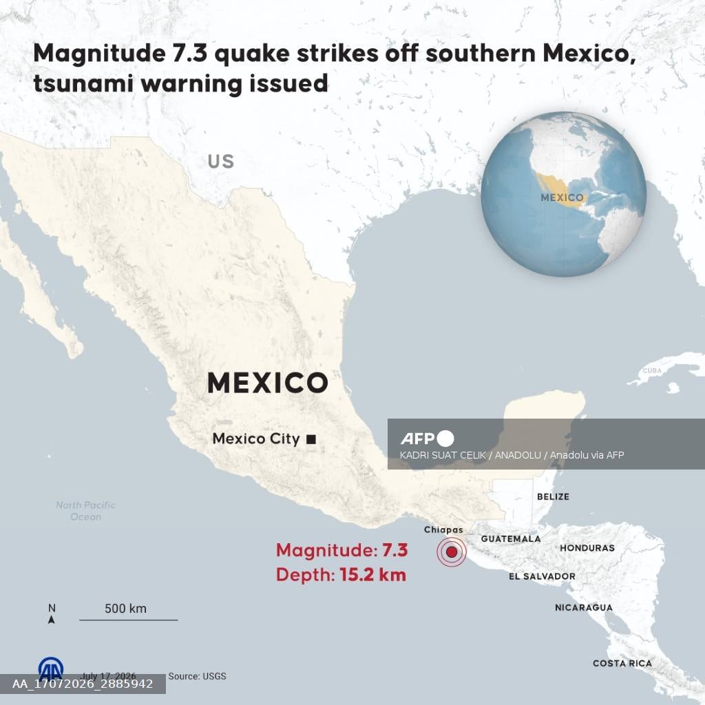 Terremoto de 7,3 sacude México. Foto: Kadri Suat Celik / Anadolu via AFP