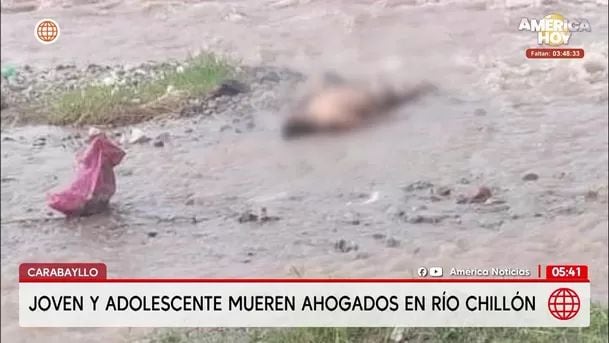Joven y adolescente mueren ahogados en el río Chillón. Foto: América noticias