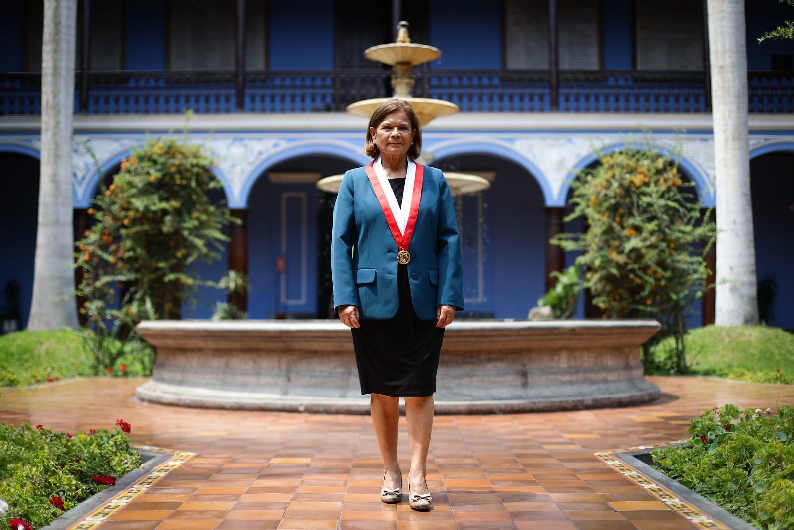 En la histórica pileta de la 'Casona de San Marcos' (Foto: Jesús Saucedo)