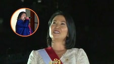 Keiko Fujimori da balconazo desde Palacio de Gobierno y se emociona con el tema: “Contigo Perú”