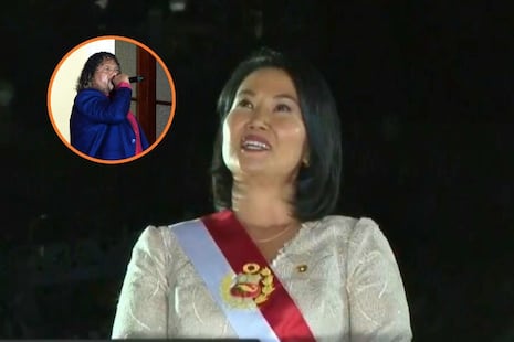 Keiko Fujimori da balconazo desde Palacio de Gobierno y se emociona con el tema: “Contigo Perú”