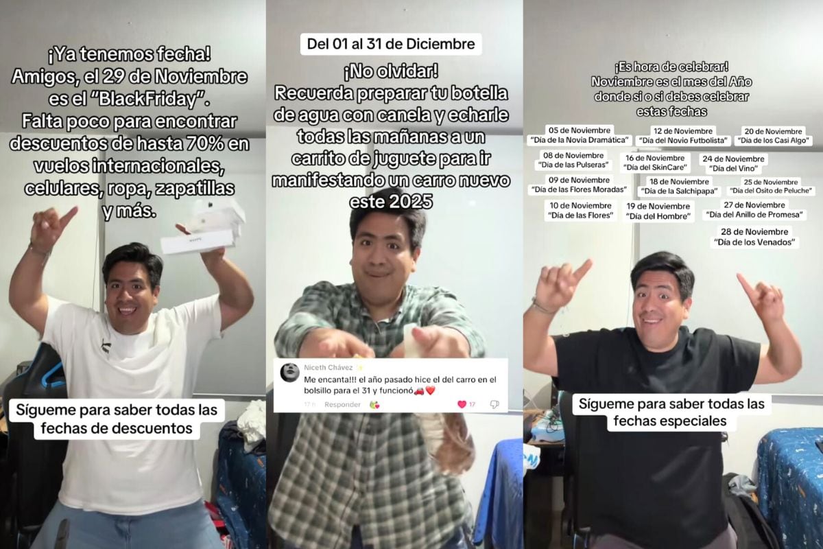 Entre sus planes a futuro está dedicar más tiempo a las redes sociales y quizá vivir exclusivamente de ellas. Foto: TikTok: @elchicodelasfechas.