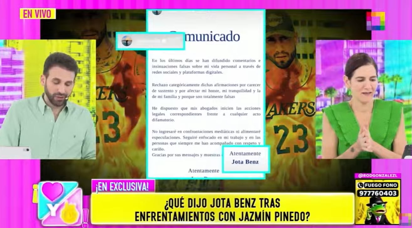 Jota Benz niega haberle sido infiel a Angie Arizaga tras insinuación de Milena Zárate.