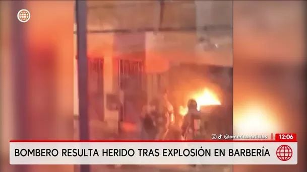 Bombero resulta herido tras explosión en Barrios Altos. Foto: América Noticias