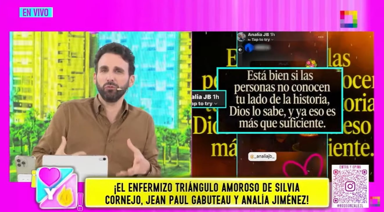 Rodrigo González 'chanca' a Analía Jiménez por mensajes y la tilda de 'caradura'.