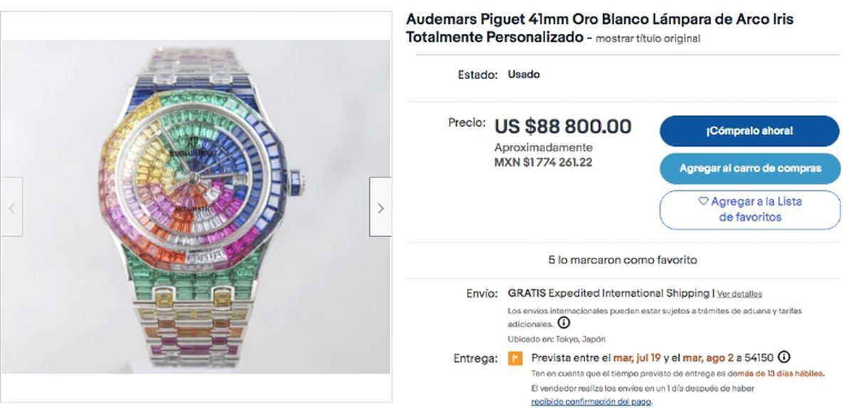 Este reloj también lo usó en su momento el boxeador Floyd Mayweather (Foto: ebay.com)