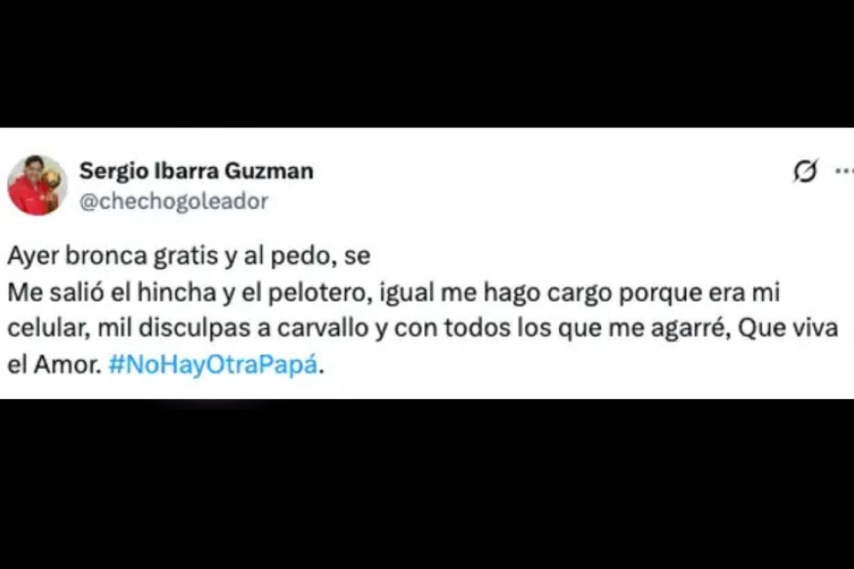 Sertio Ibarra rectificó su ligereza para comentar en redes sociales (@chechogoleador)