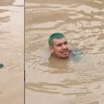 En bypass inundado por aguas servidas en VMT