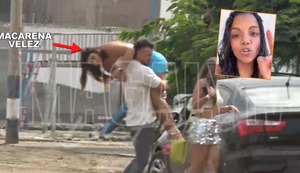 Macarena Vélez ‘se pasa de copas’ y esposo de ‘La Nena’ Cubillas la lleva cargada como un costal | VIDEO