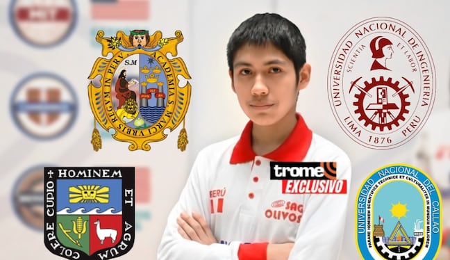 Ángel Hans Vilca Caqui, de 17 años, es primer puesto del cómputo general en admisión a San Marcos y a la UNI. También superó en puntaje a postulantes de la Universidad del Callao y de la Agraria. (Entrevista y foto composición: Isabel Medina / Trome).