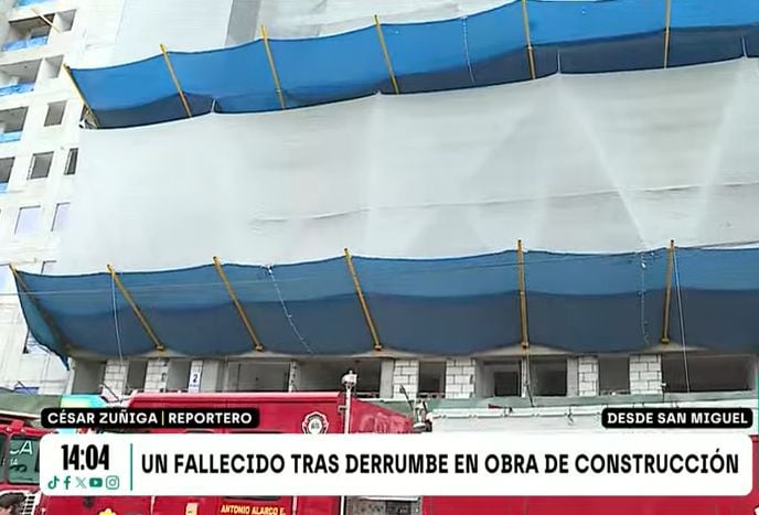 Los trabajadores de una obra en construcción fueron afectados por un derrumbe. Uno de ellos falleció en San Miguel. (Latina)