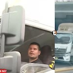 ¡Otra vez! Camión supera altura máxima y queda atascado debajo de puente en San Isidro: “El GPS me mandó”