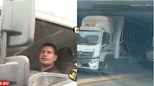 ¡Otra vez! Camión supera altura máxima y queda atascado debajo de puente en San Isidro: “El GPS me mandó”