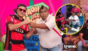 Mayimbú regresó por todo lo alto a la TV y fue troleado por “Chino Risas” en el “Jirón del Humor”
