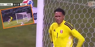 Pedro Gallese cometió error garrafal que le permitió el tercer gol a España. (Captura América)