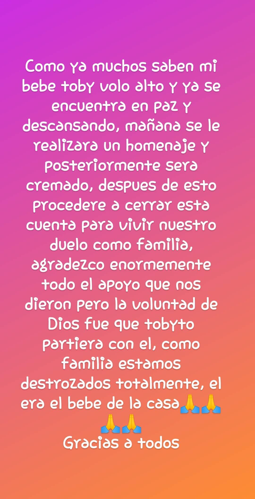 El mensaje de su dueña tras la partida de Toby. (Foto: Instagram | Toby_pelusa)