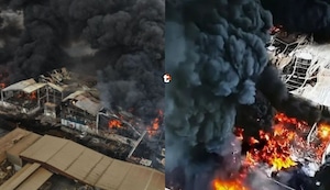¡Infierno en Lurín! Voraz incendio consume complejo industrial de químicos y whisky y obliga a desplegar más de 20 unidades de bomberos