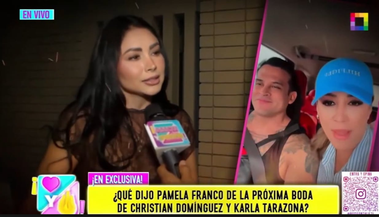 Pamela Franco no opina sobre boda entre Christian Domínguez y Karla Tarazona.