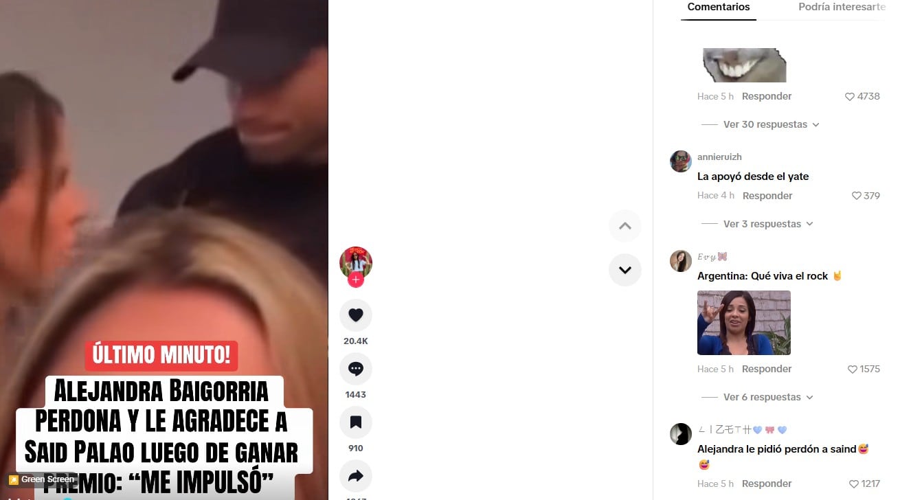 Usuarios critican a Alejandra Baigorria tras reconciliación con Said.