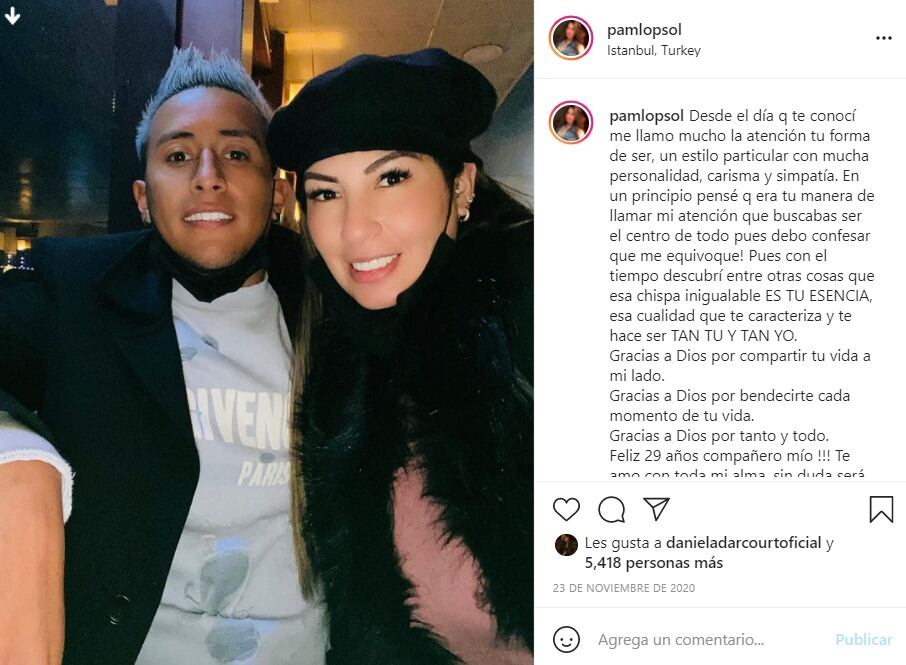 Mensajes de amor de Pamela López a Christian Cueva