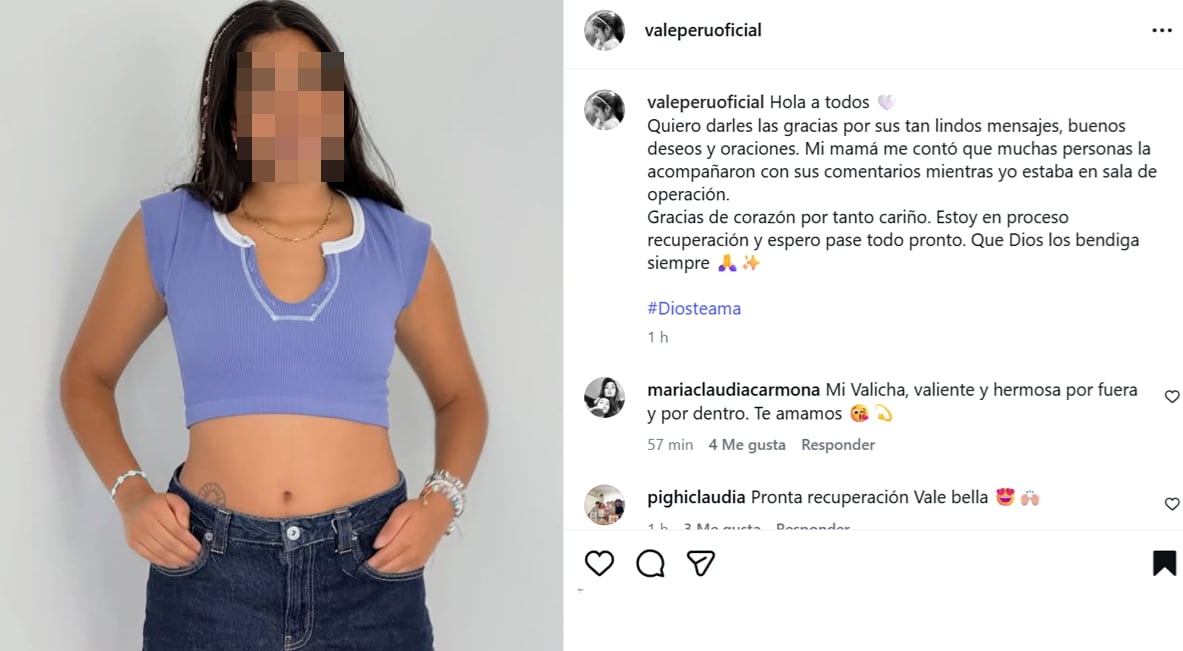 Hija de Tula Rodríguez reapareció tras operación y agradeció las muestras de cariño tras pasar por el quirófano por tercera vez.