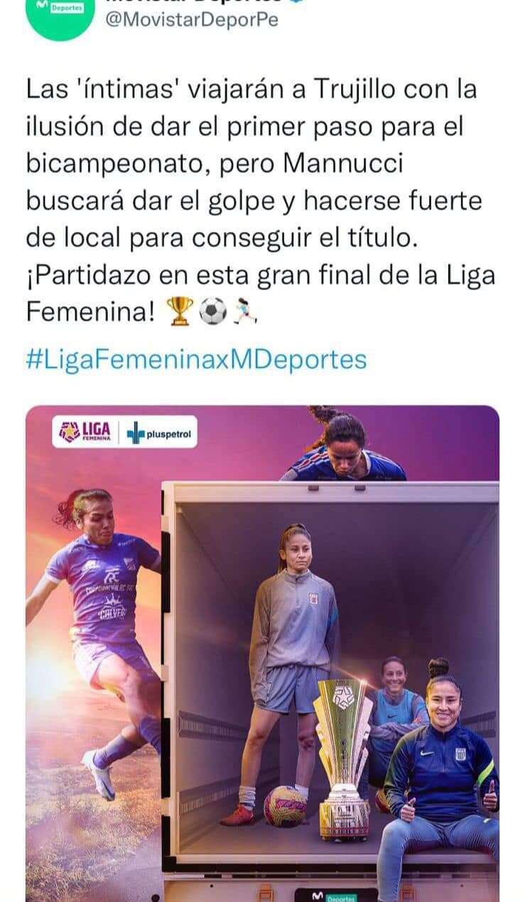 Alianza Lima jugará la final de la liga femenina ante Mannucci. Foto: Captura.