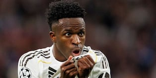 Vinicius festeja su tanto ante Benfica por Champions League (Foto: Getty Images)