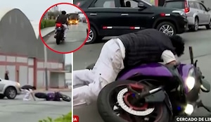 Motorizado choca en avenida Venezuela y fuga del lugar