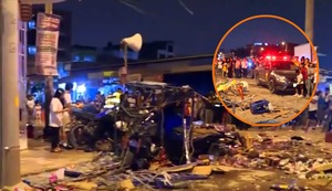 Tragedia en SMP: triciclo lleno de pirotécnicos estalla y deja a niños, policías y ambulantes heridos