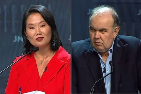Keiko a López Aliaga en el debate: “La mayoría de los peruanos quieren que vayamos a la segunda vuelta”