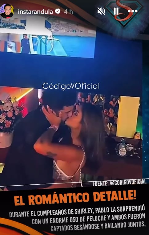 Pablo Heredia y Shirley Arica se volvieron a besar en la celebración por el cumpleaños de la 'chica realidad'.