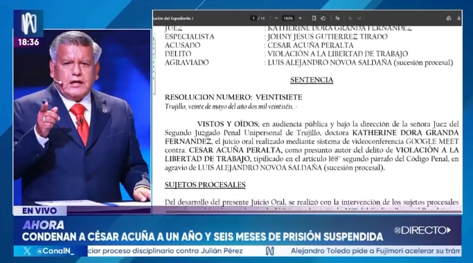 César Acuña es sentenciado por el Poder Judicial a prisión suspendida tras demanda ejecutada inicialmente por una docente.