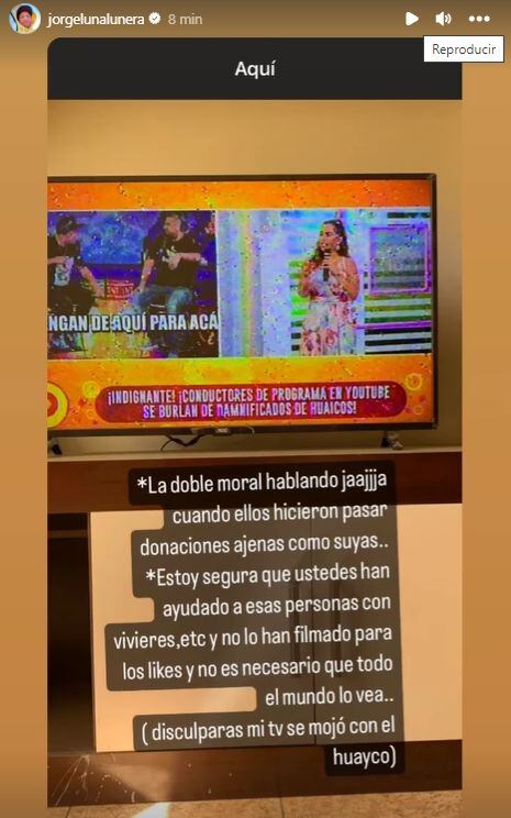 Jorge Luna dispara contra Ethel por criticar a HH por bromas sobre huaicos