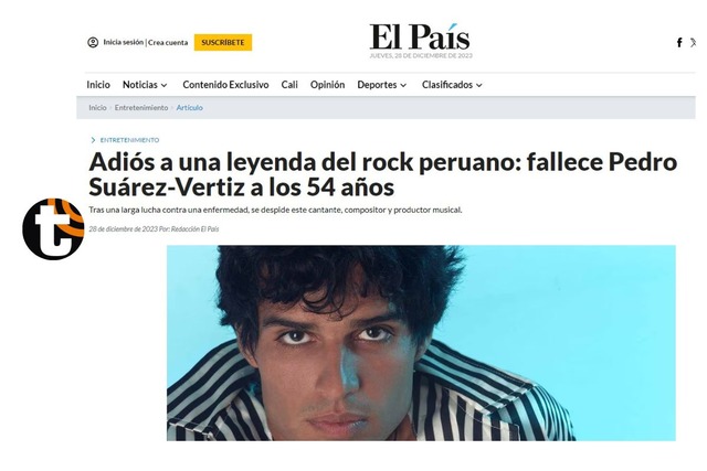 Pedro Suárez Vértiz falleció: Así informaron los medios internacionales