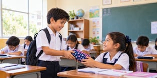 La honestidad se aprende desde pequeños con acciones cotidianas, como devolver lo que no nos pertenece y actuar correctamente incluso cuando nadie nos mira. Foto generada con IA.