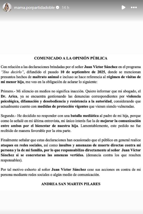 Influencer niega acusaciones de su expareja. (Instagram: @mama.porpartidadoble)