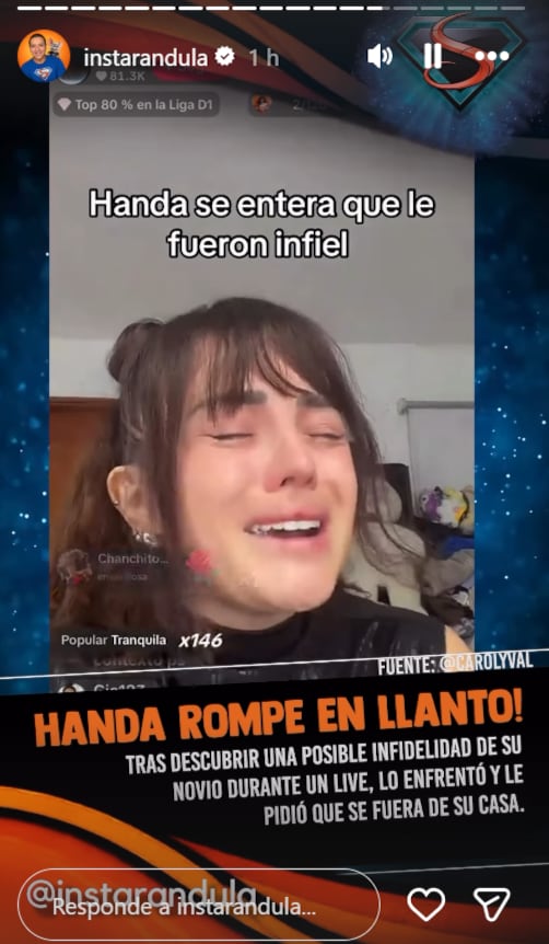 Handa exigió a su novio a irse de su casa tras deslealtad con otra mujer.