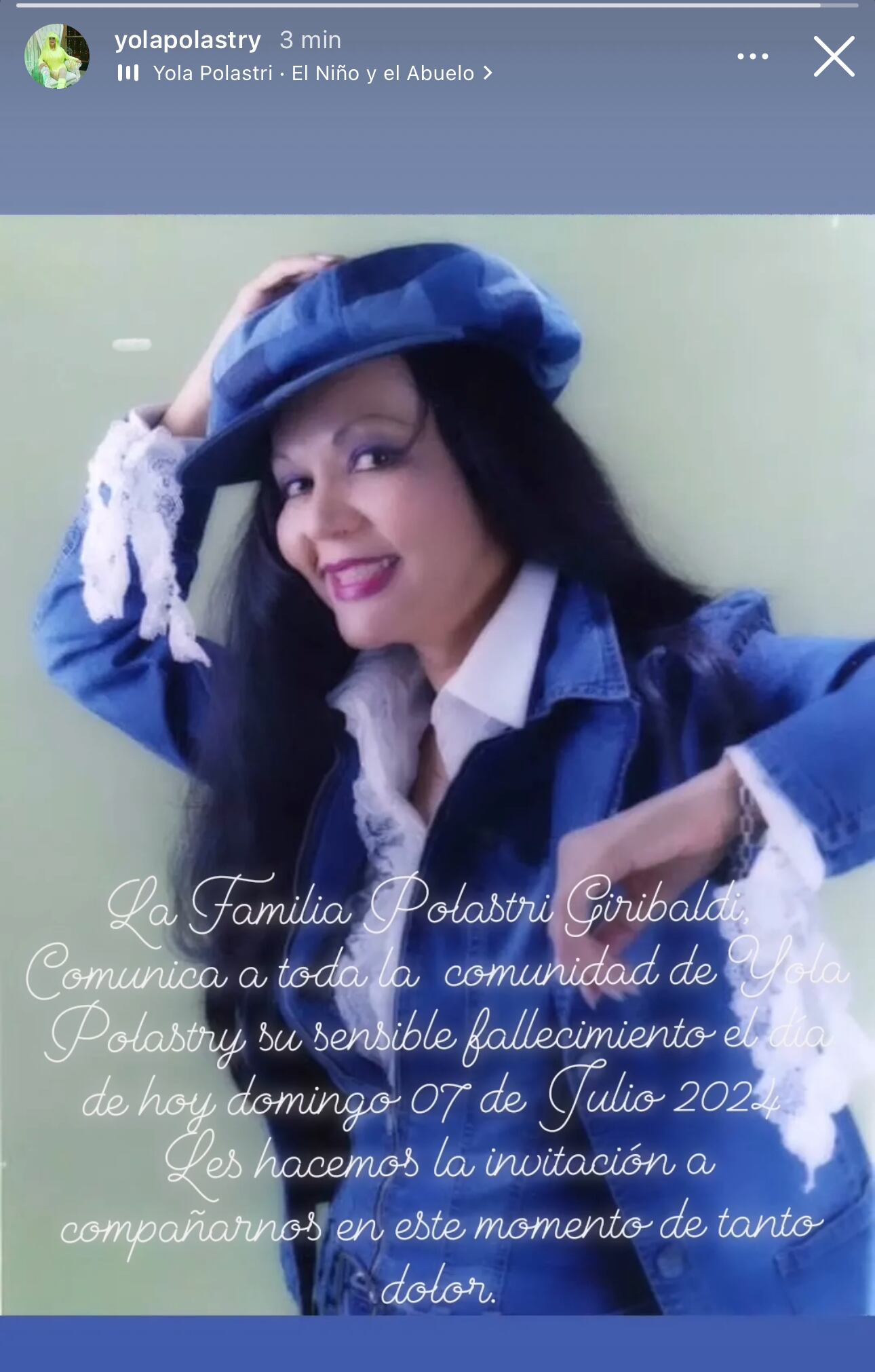 Yola Polastri falleció este domingo 7 de julio