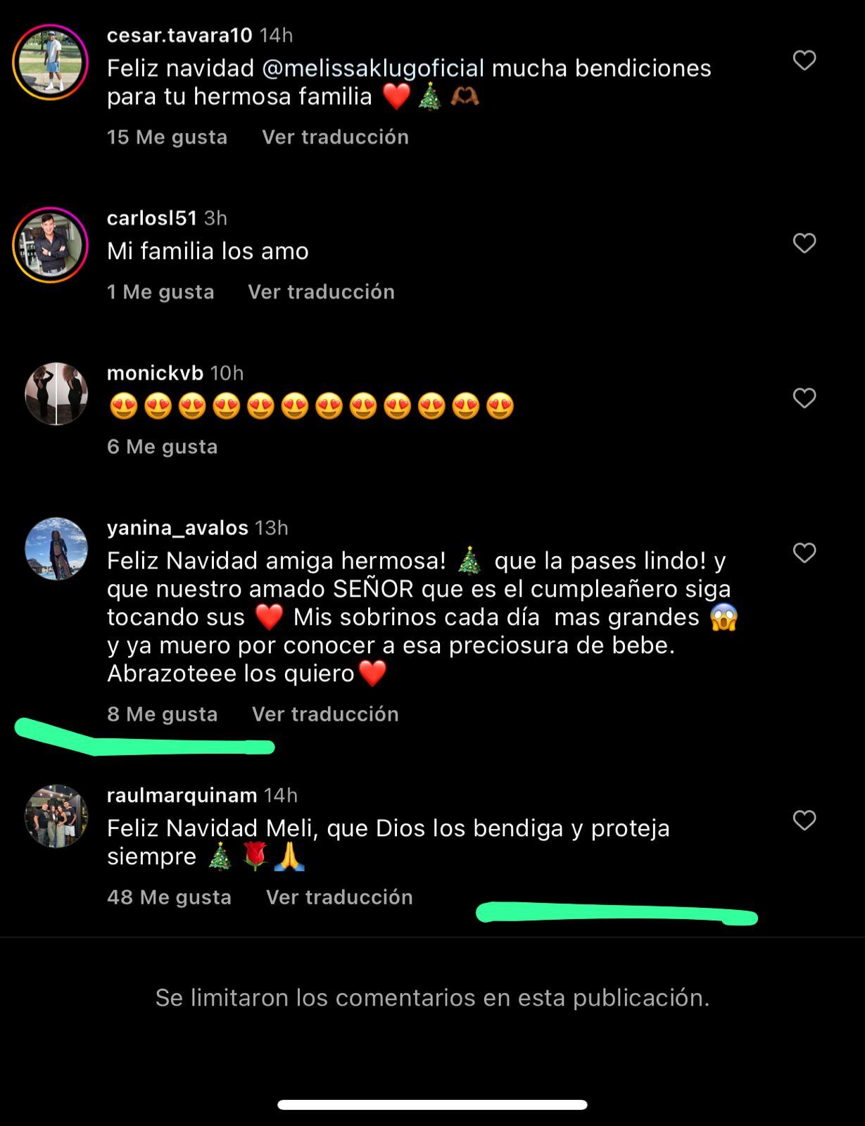 Mensaje de Raúl Marquina a Melissa Klug