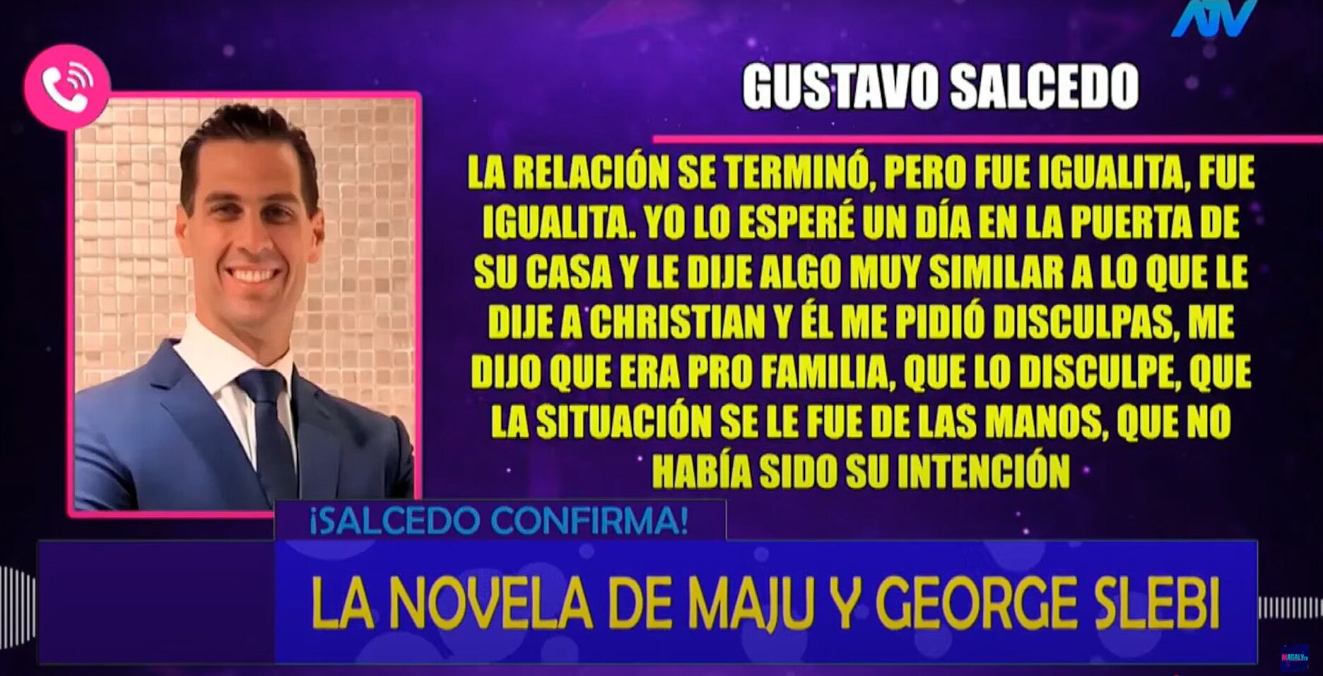 Deportista cuenta detalles del 'affaire' entre Maju Mantilla y el actor colombiano. (Fuente: ATV)