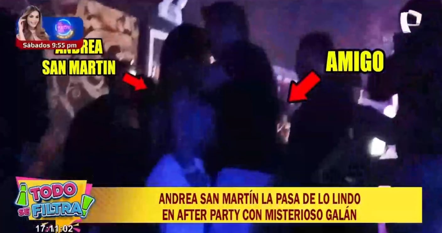 Andrea San Martín es captada con otro que no es su pareja en discoteca.