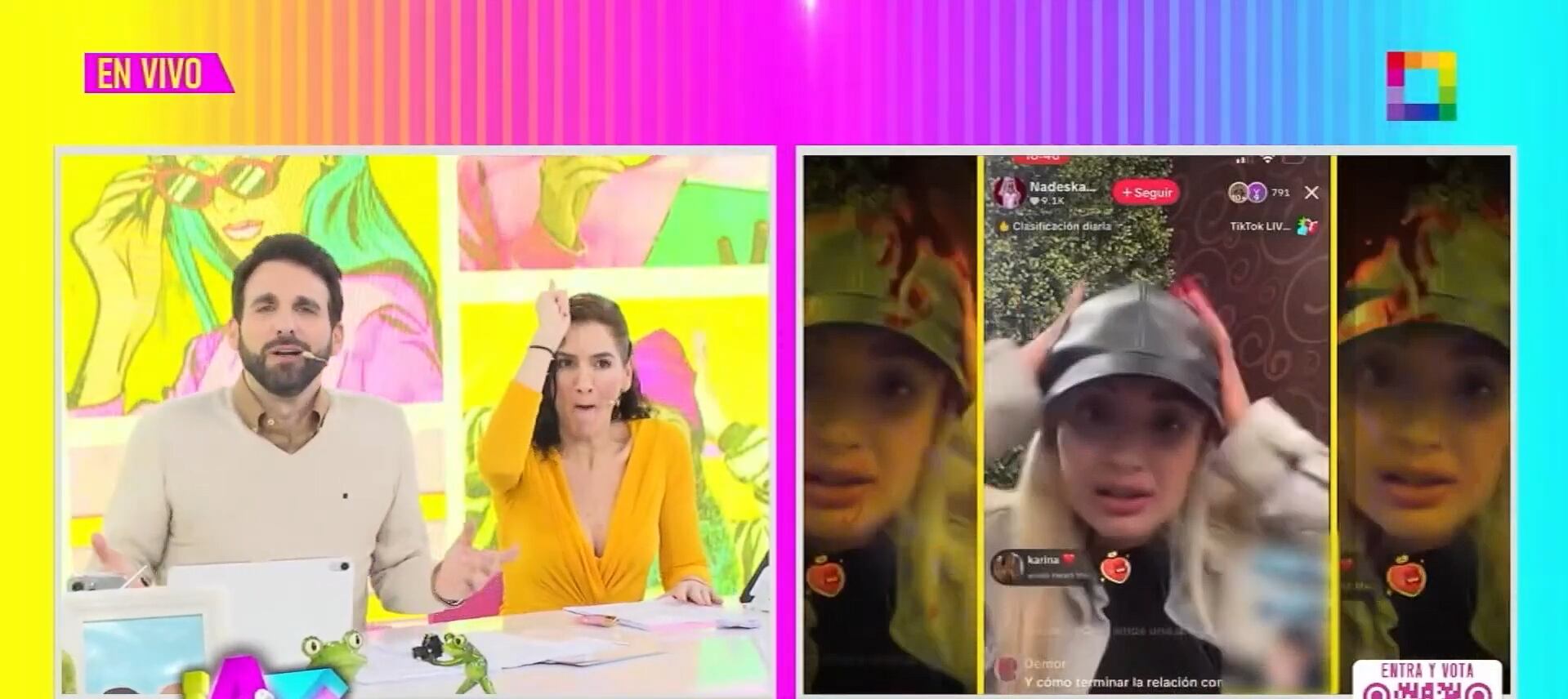 Conductor evidenció los comentarios que le lanzó Nadeska Widausky. (Foto: Willax)