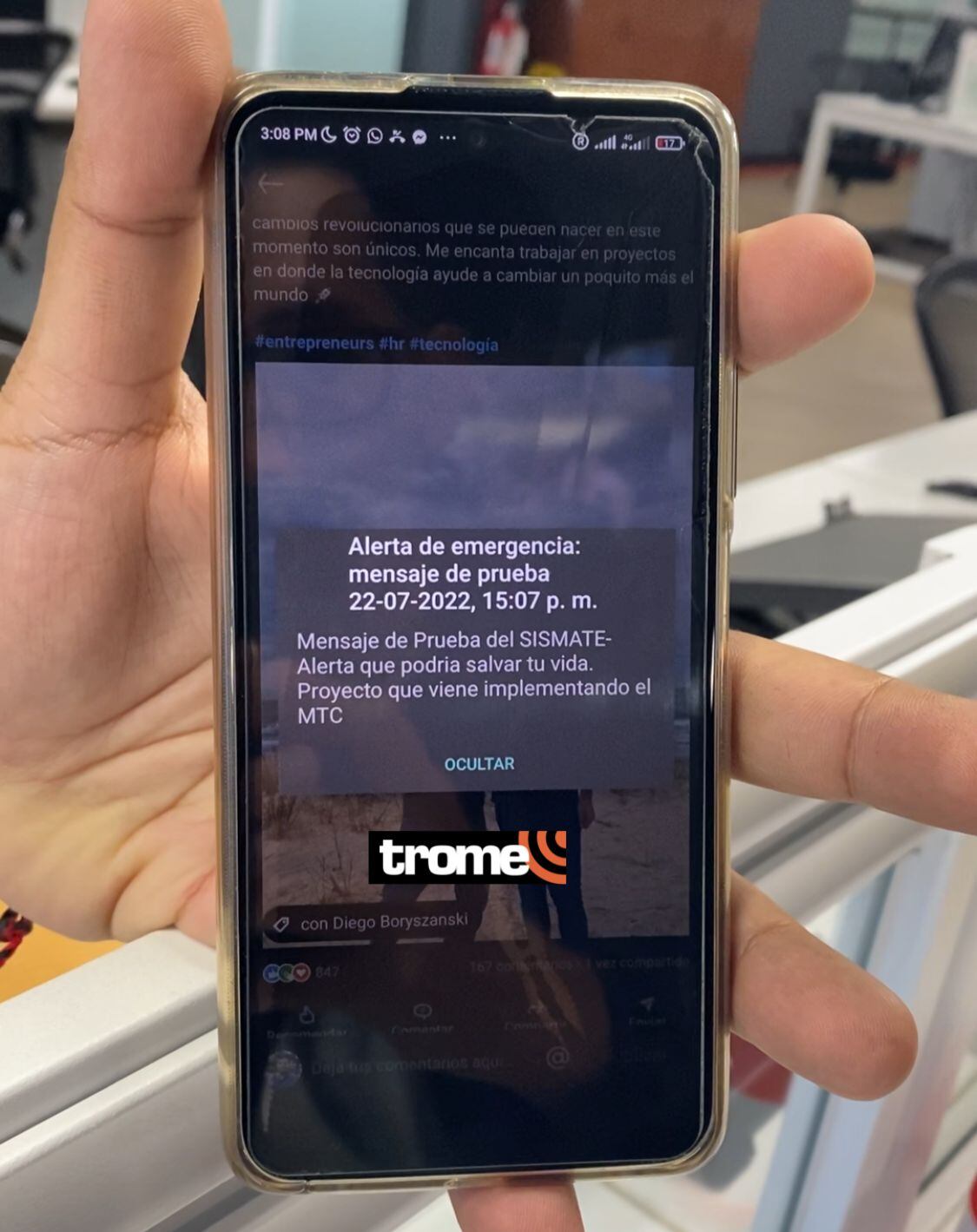 Alarma del SISMATE volvió a sonar este viernes en algunos celulares