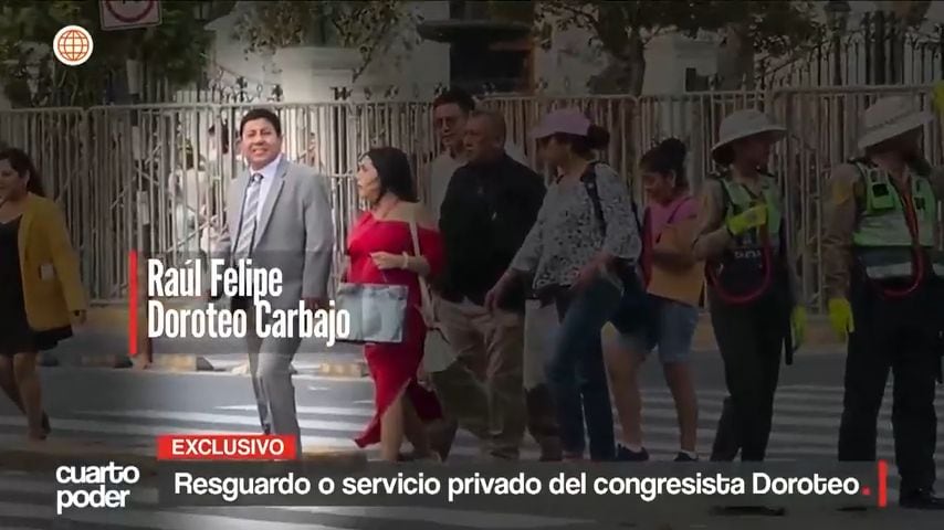 Congresista Raúl Doroteo usa agente de seguridad del estado para trasladar allegados. Video: Cuarto Poder