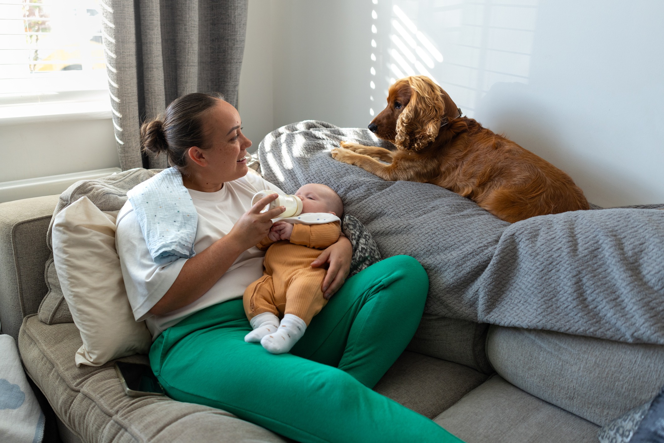 Un hijo puede cambiar rutinas y afectar a tu mascota. Foto: Istock